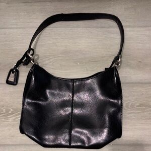 Liz Claiborne Shiny Black Shoulder Bag